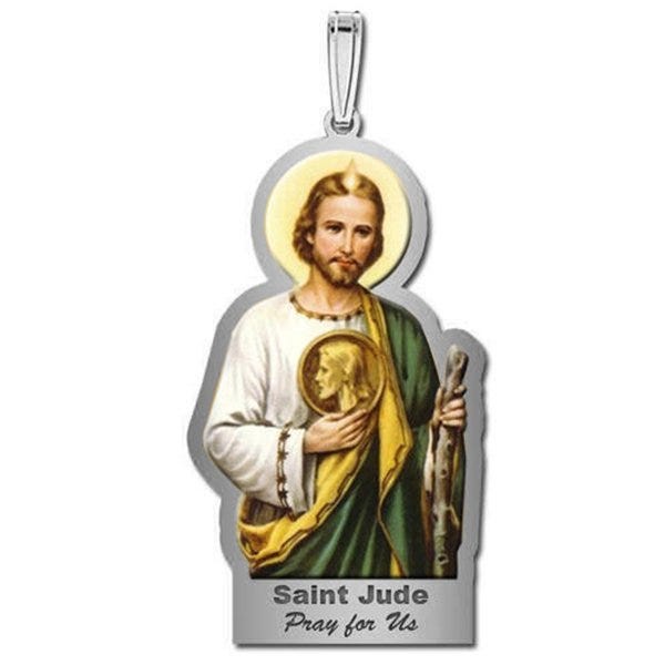 Saint Jude Outlined Color Religious Medal  "EXCLUSIVE"