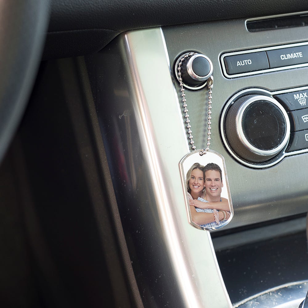 Stainless Steel Photo Dog Tag Keychain