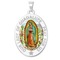 Our Lady of Guadalupe "Color Laser" Religious Medal  OVAL "EXCLUSIVE"