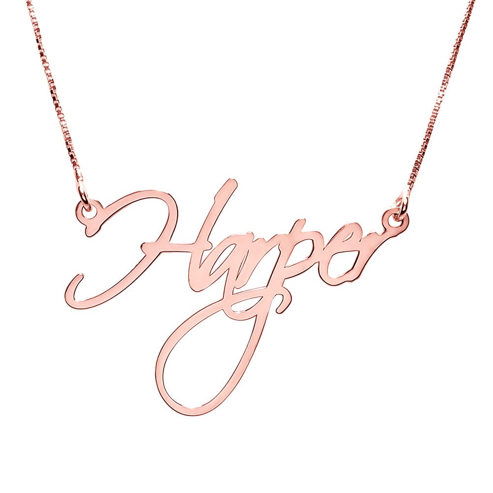 Dainty Script Name Necklace with chain