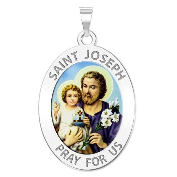 Saint Joseph Religious Oval Color Medal "EXCLUSIVE"