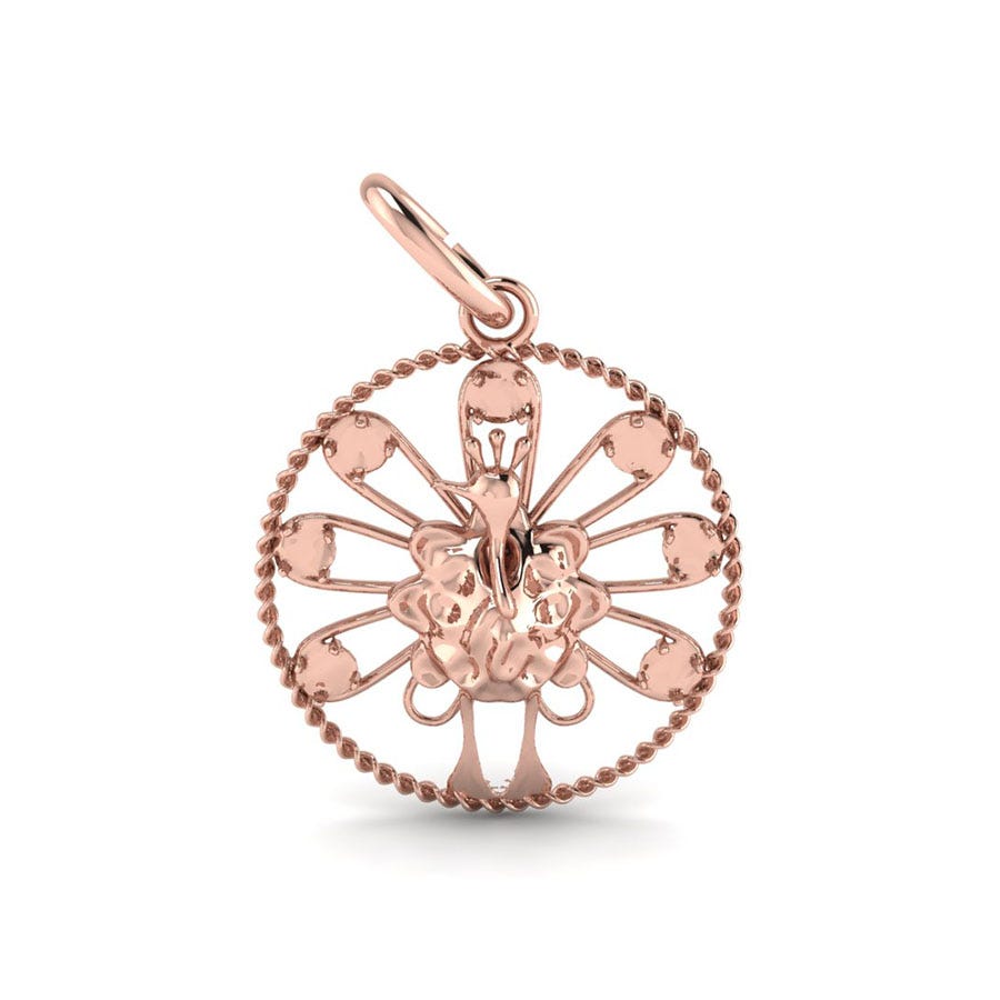 Peacock Charm w/ Stones