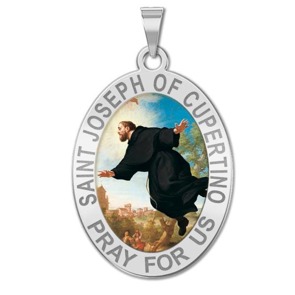 Saint Joseph of Cupertino Religious Oval Color Medal