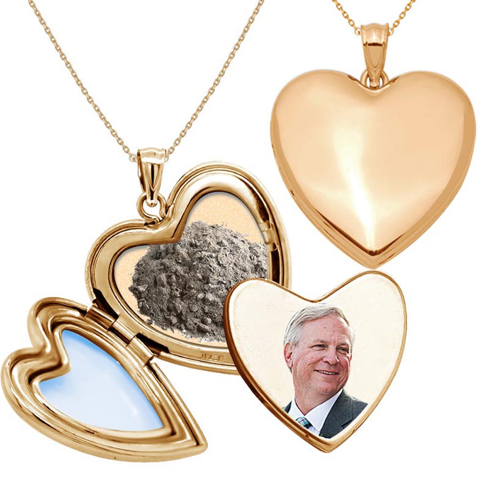 High Polished Cremation & Hair Photo Locket