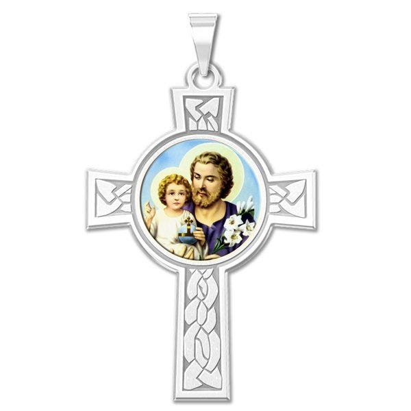 Saint Joseph Cross Religious Medal  "Color EXCLUSIVE"