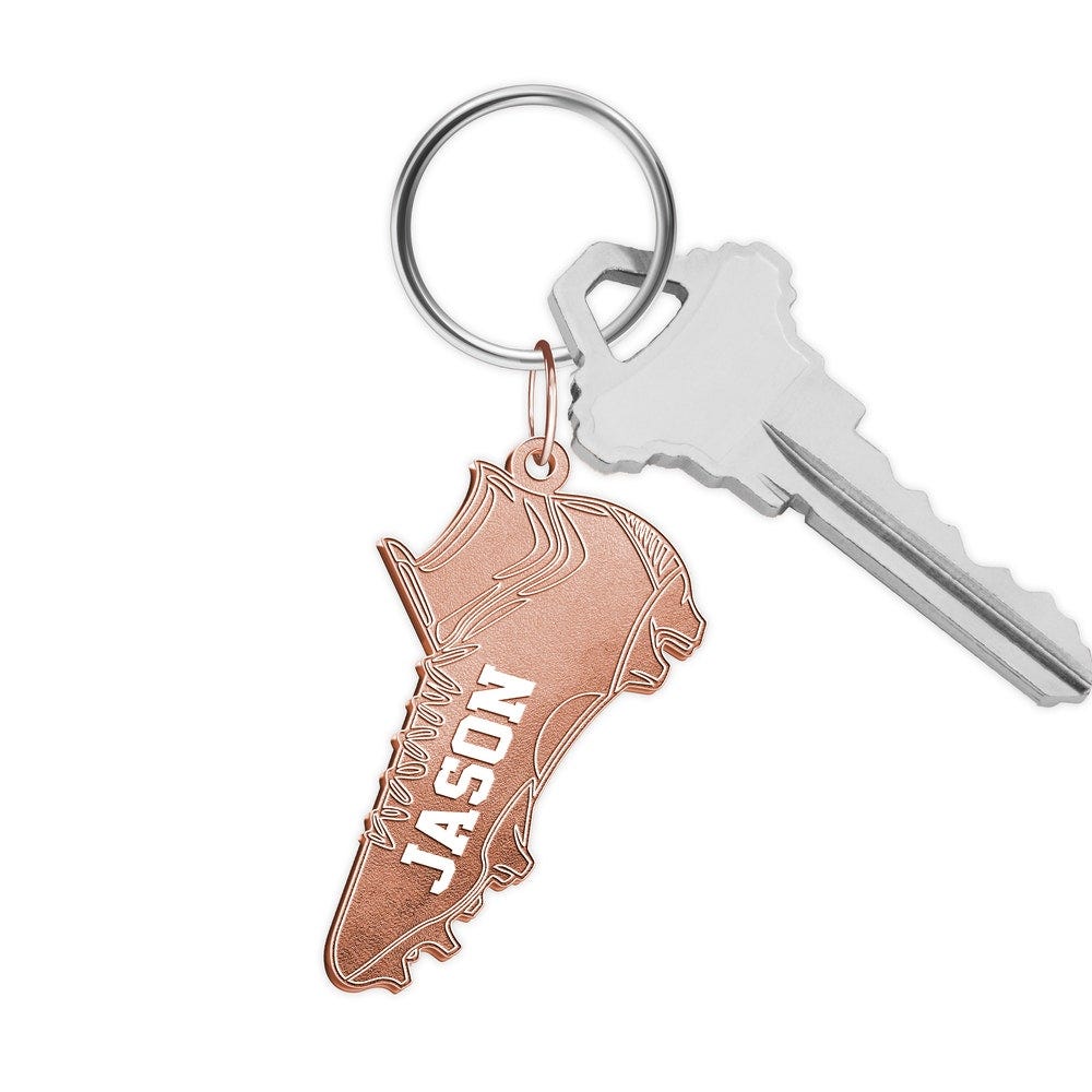 Personalized Football Cleat Keychain