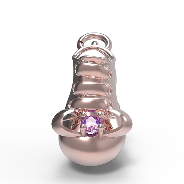 February Baby Bootie Charm