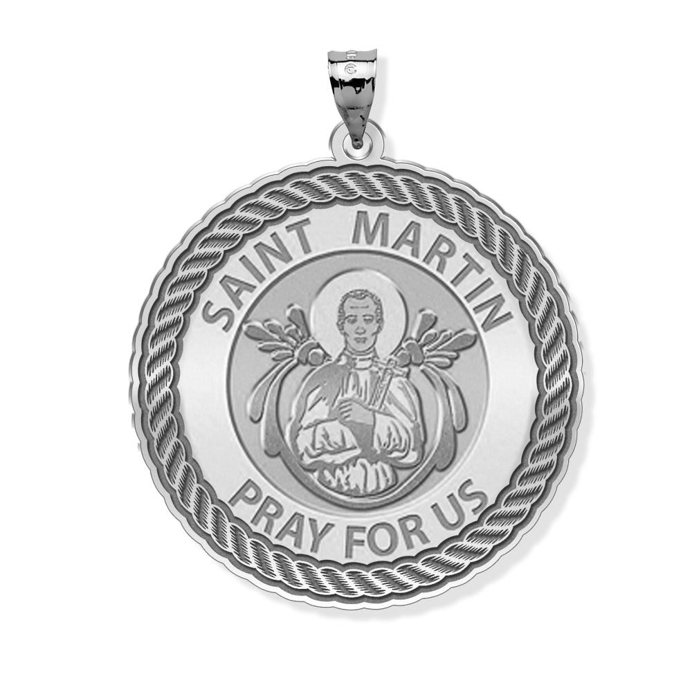 Saint Martin Round Rope Border Religious Medal