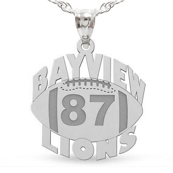 Custom Team Football Charm with Number