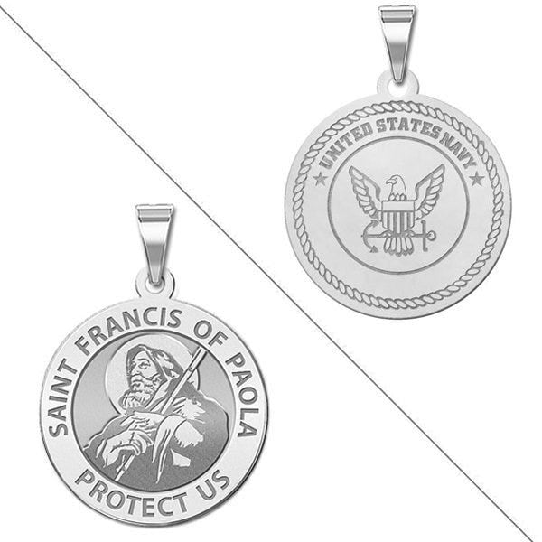 Saint Francis of Paola DoubleSided Navy Medal