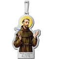 Saint Francis of Assisi Outlined Religious Medal Color