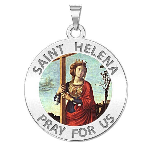 Saint Helena Round Religious Color Medal  "EXCLUSIVE"