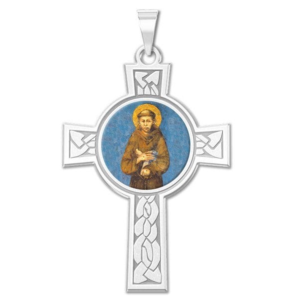 Saint Francis of Assisi Cross Religious Medal  "EXCLUSIVE"