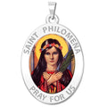 Saint Philomena Oval Religious Color Medal