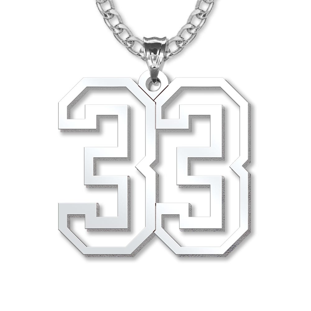 High Polished Cut-Out Number Pendant
