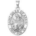 Saint Giles of Assisi Religious Medal - Oval "EXCLUSIVE"