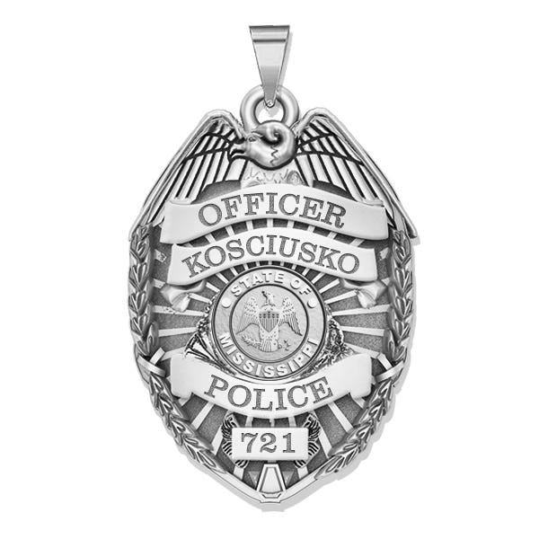 Personalized Mississippi Police Badge with Your Rank, Number & Department