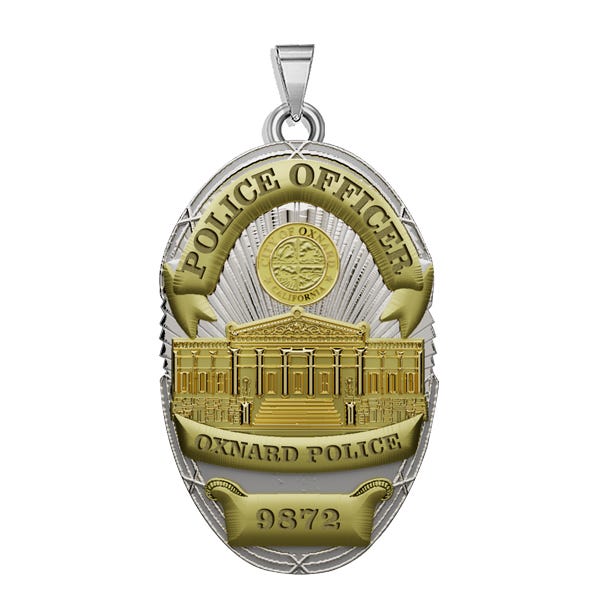 Personalized Oxnard California Police Badge with Your Rank and Number