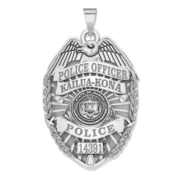 Personalized Hawaii Police Badge with Your Rank, Number & Department