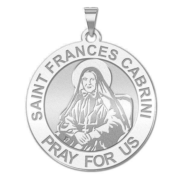 Saint Frances Cabrini Round Religious Medal