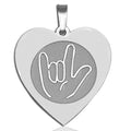 "I Love You" Hand Symbol Heart Shaped Charm or Pendant