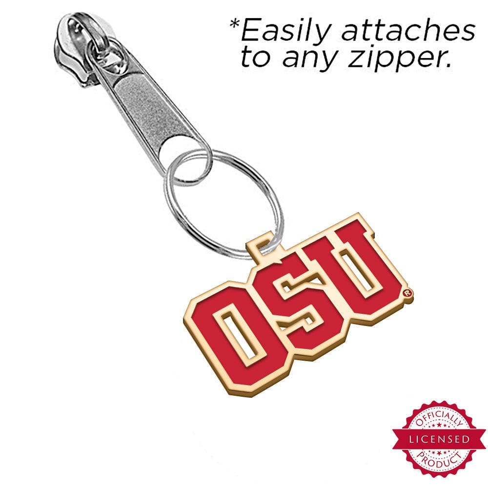 OSU Color Enamel Zipper Pull