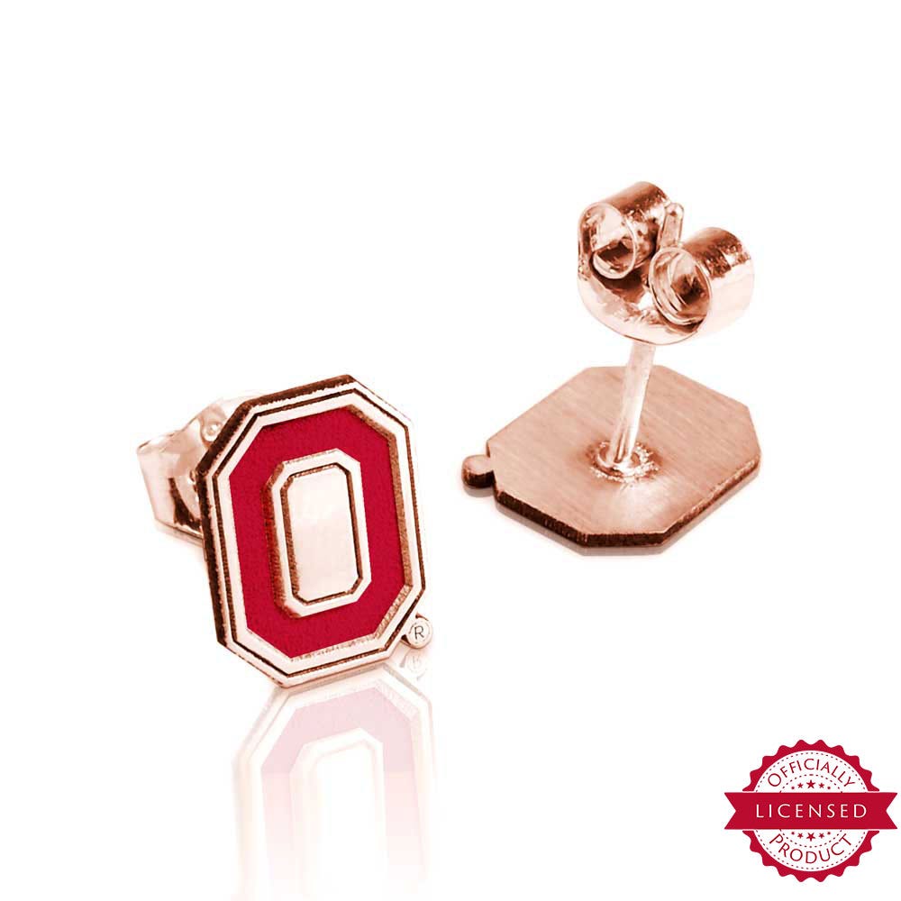 Pair Of Color Enamel Ohio State O Logo Earrings