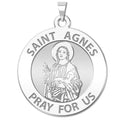 Saint Agnes of Rome Round Religious Medal