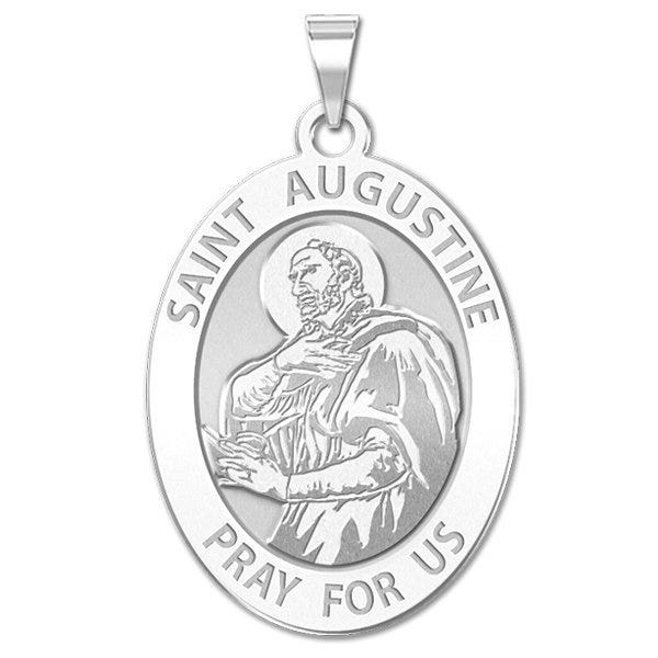 Saint Augustine of Hippo Oval Religious Medal