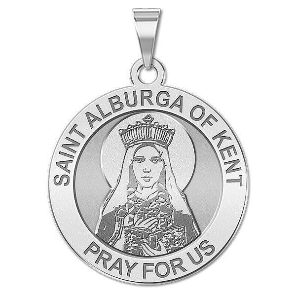 Saint Alburga of Kent Round Religious Medal "EXCLUSIVE"