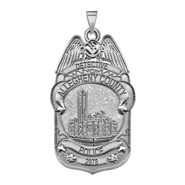 Personalized Pennsylvania Allegheny County Police Badge with Your Rank, Number & Department