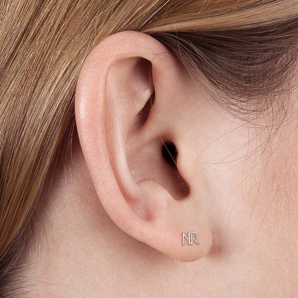 Pair of Intertwined Initial Earrings