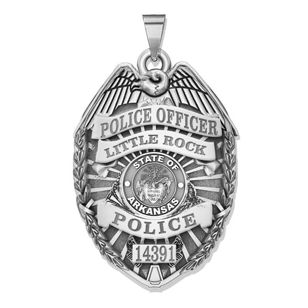 Personalized Arkansas Police Badge with Your Rank, Number & Department