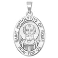 Saint Hippolytus of Rome OVAL Religious Medal  "EXCLUSIVE"