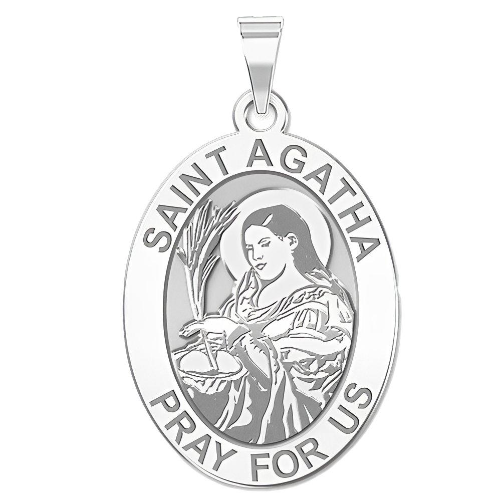 Saint Agatha Religious Oval Medal