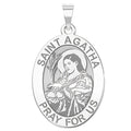 Saint Agatha Religious Oval Medal