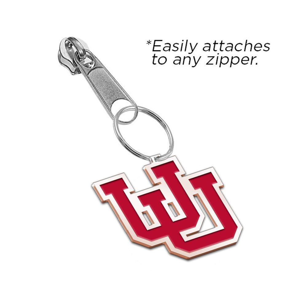 University of Utah Color Enamel Intertwined U Zipper Pull