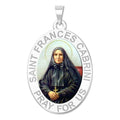 Saint Frances Cabrini Oval Religious Medal Color