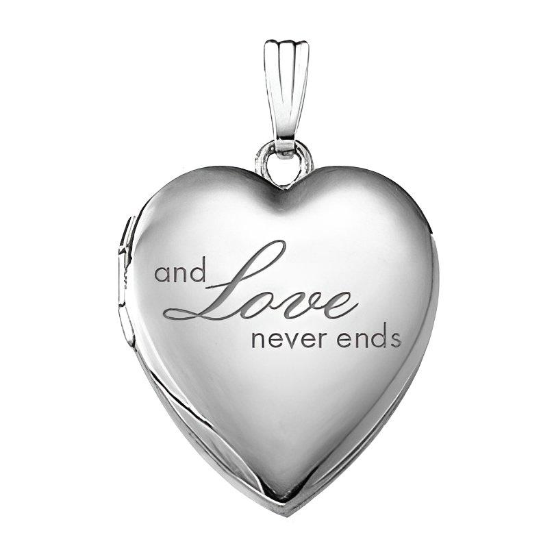 Silver "Family Love" Heart Photo Locket