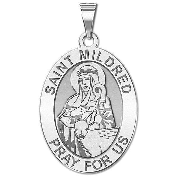 Saint Mildred Oval Religious Medal "EXCLUSIVE"