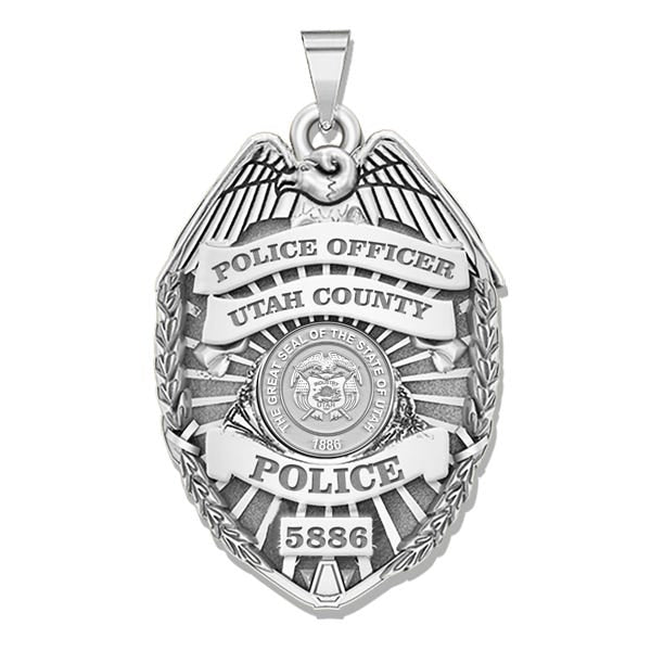 Personalized Utah Police Badge with Your Rank, Number & Department