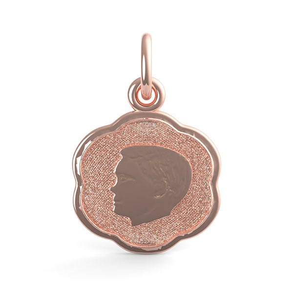 Boys Head Scalloped Disc Charm
