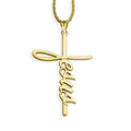 Cross Necklace with Script Jesus & 18 Inch Chain