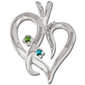 Personalized Couple's Heart Pendant w/ Birthstones