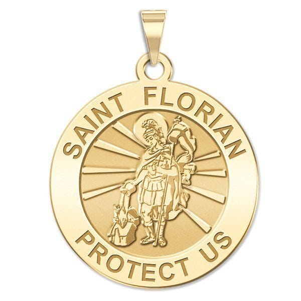Saint Florian Round Religious Medal  "EXCLUSIVE"