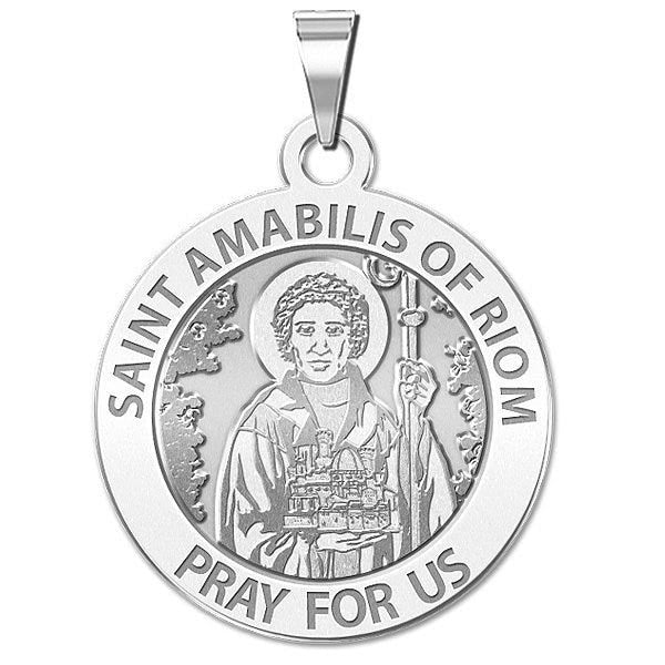 Saint Amabilus of Riom Round Religious Medal (Male) "EXCLUSIVE"