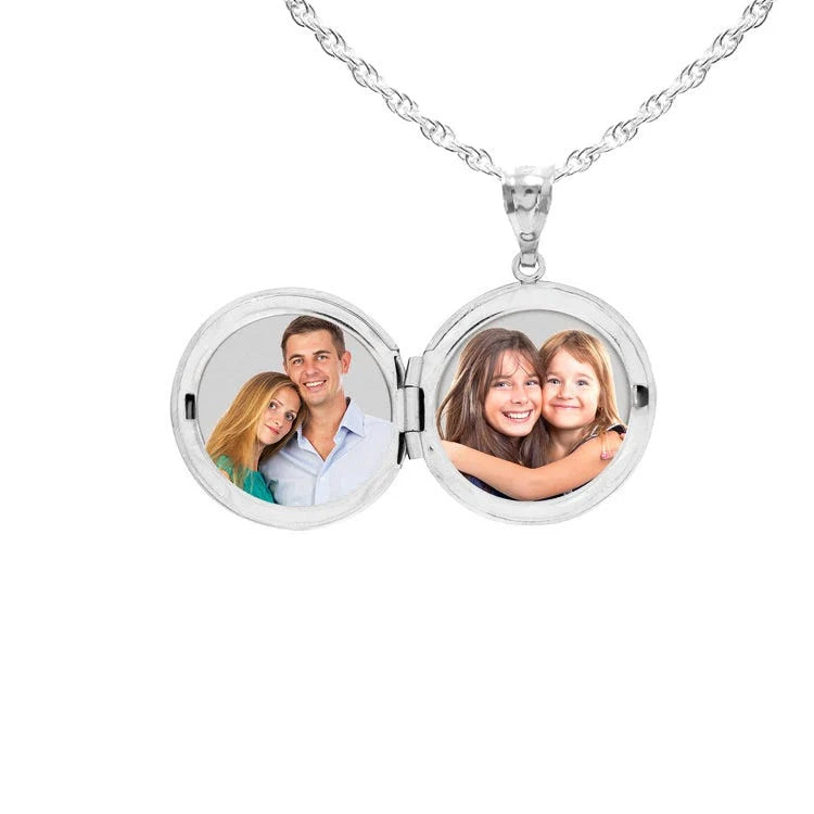 Silver St. Francis Round Photo Locket