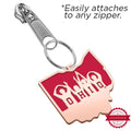 Ohio State University Color Enamel Ohio Outline Zipper Pull