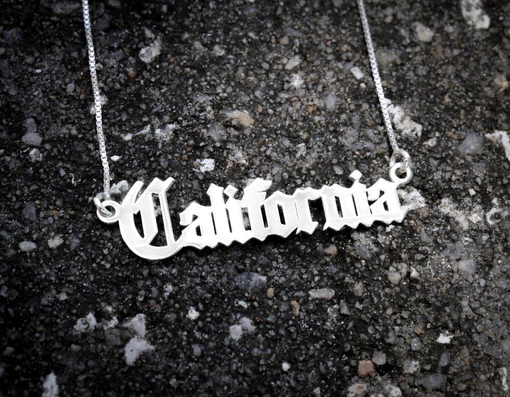 State Name Nameplate Necklace