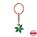 Buckeye Color Enamel Leaf Keychain